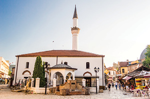 A view of Murat Paša, an old mosque located in the heart of Sarajevo near the Bascarsija historic market.