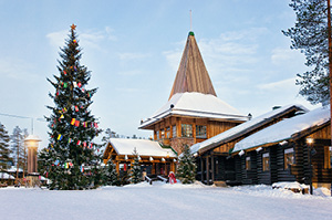 Exterior shot of the main building in Santa Claus Village.