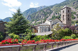 Lush and well kempt Gardens line the streets of  Andorra la Vella.