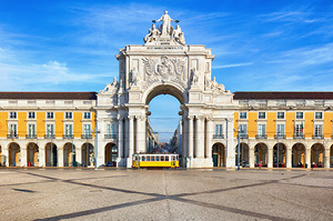 A view of the Jeronimos Monastery in Lisbon.