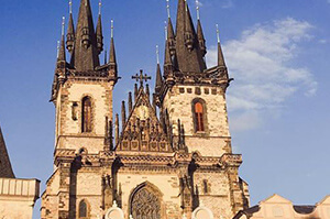 A view of St Vitus Cathedral in Prague.