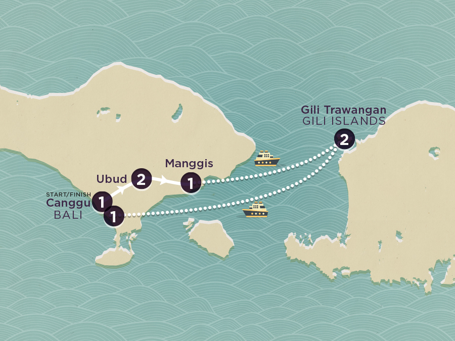 tourhub | Topdeck | Delve Deep: Bali & the Gili Islands 2025-26 | Tour Map