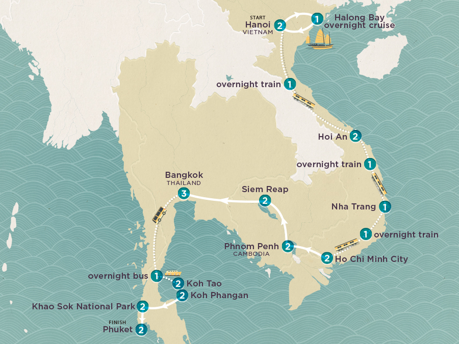 tourhub | Topdeck | Get Social: Big Southeast Asia 2025-26 | Tour Map