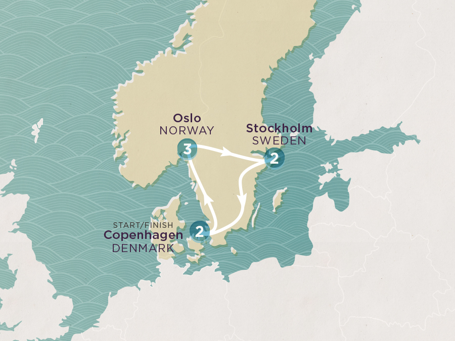 tourhub | Topdeck | Get Social: Scandi Express (Winter) 2025-26 | Tour Map