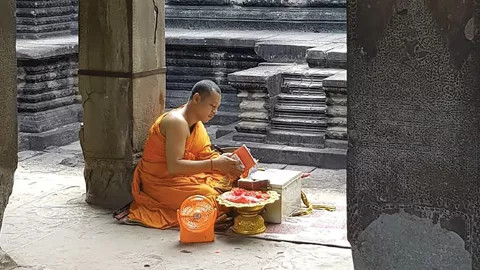 A monk in Angkor Wat in Siem Reap