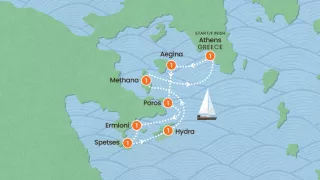 Greece: Sail & Swim map.