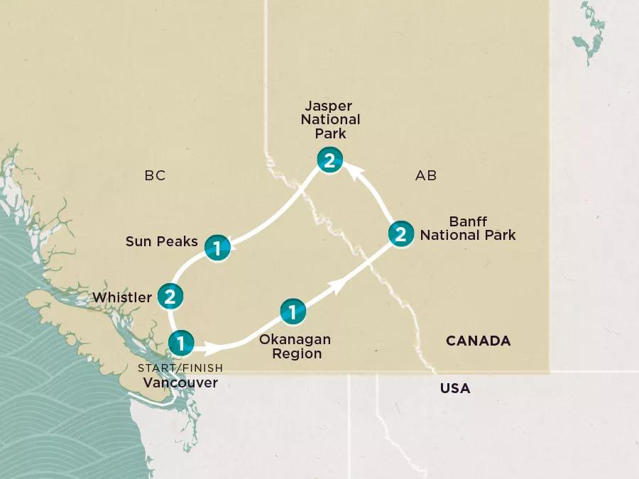 Get Social: Canadian Rockies 2025 map.