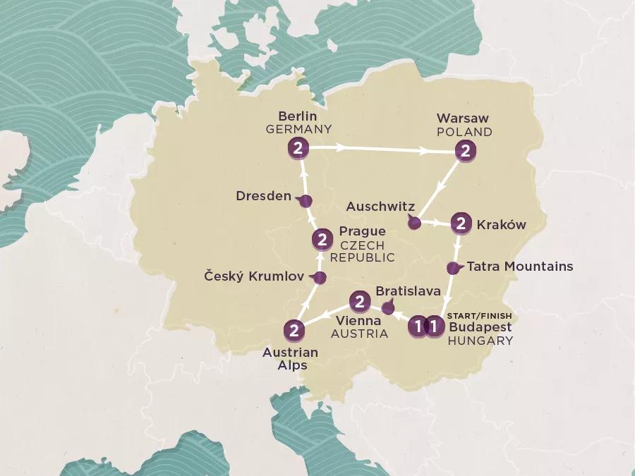 Play & Pause: Central & Eastern Europe Highlights 2025 map.