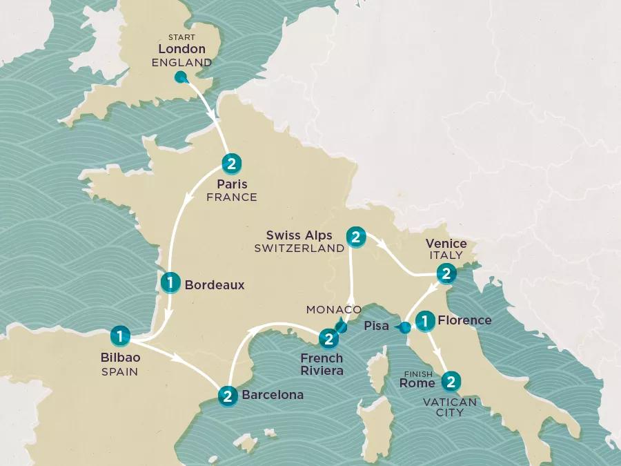 Get Social: Central & Southern Europe Highlights 2025 map.