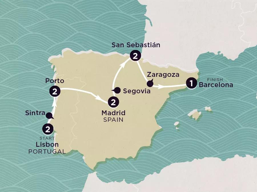 Delve Deep: Spain & Portugal 2024 map