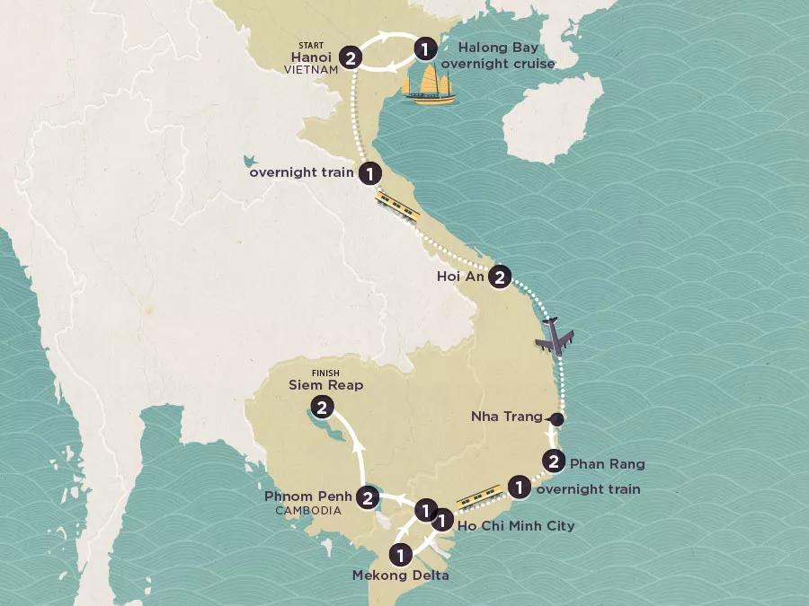 Delve Deep: Vietnam & Cambodia 2024-25 map